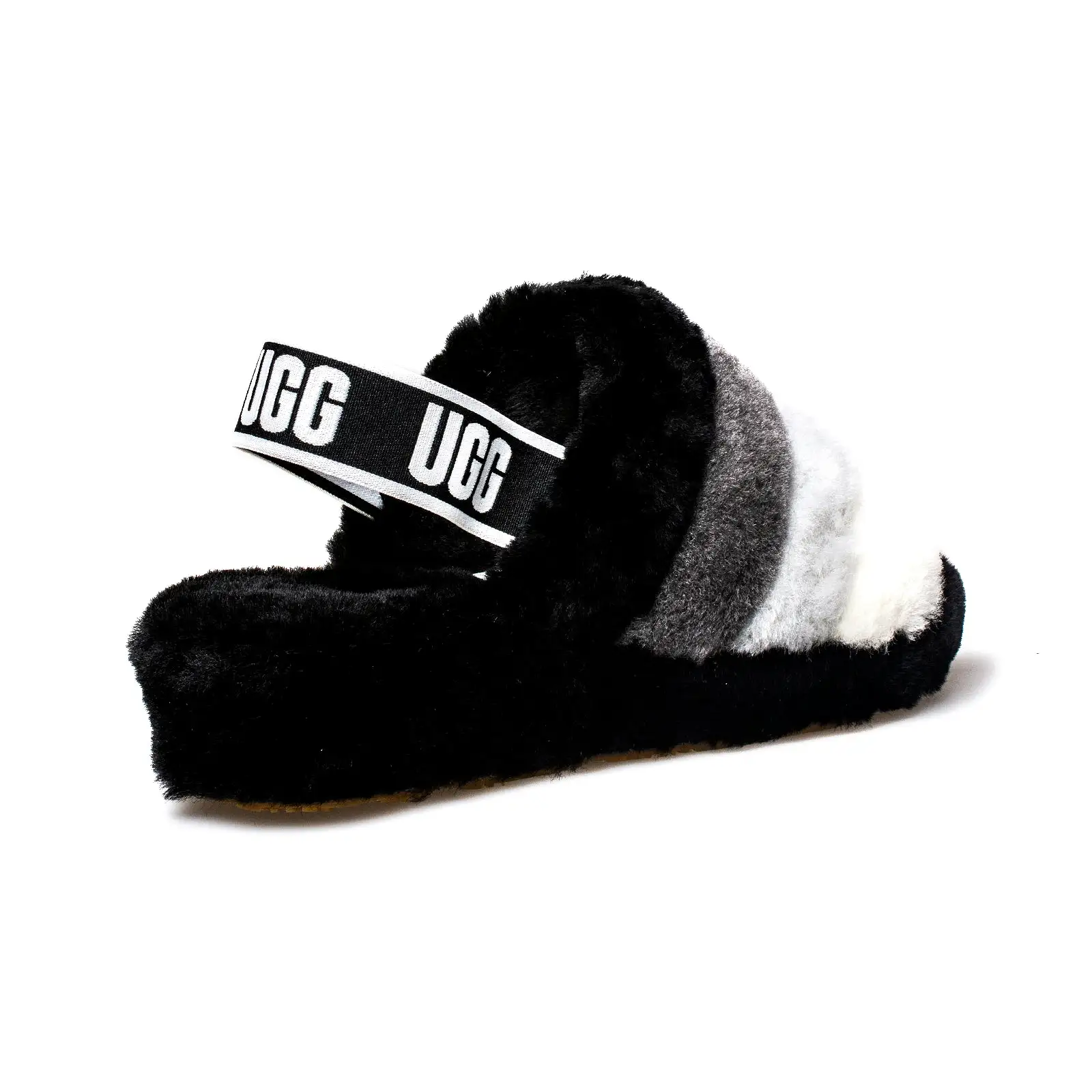 UGG Fluff Yeah Slide Black Multi Sandals - Women's