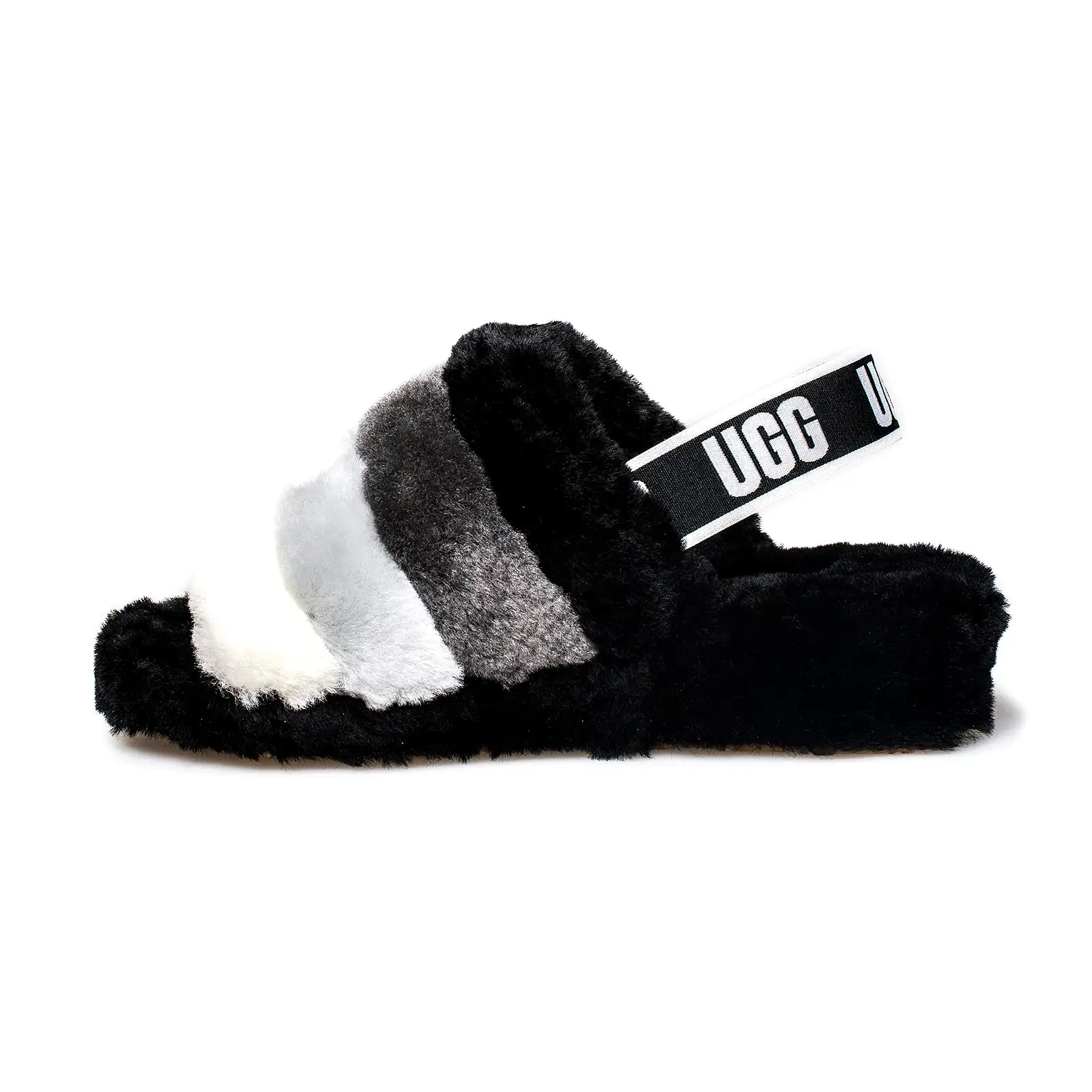 UGG Fluff Yeah Slide Black Multi Sandals - Women's