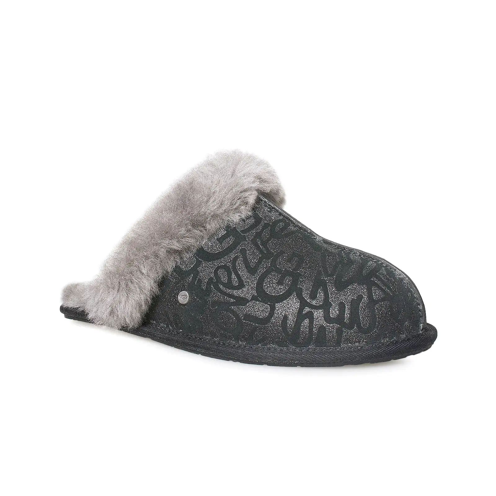 UGG Scuffette II Sparkle Graffiti Black Slippers - Women's