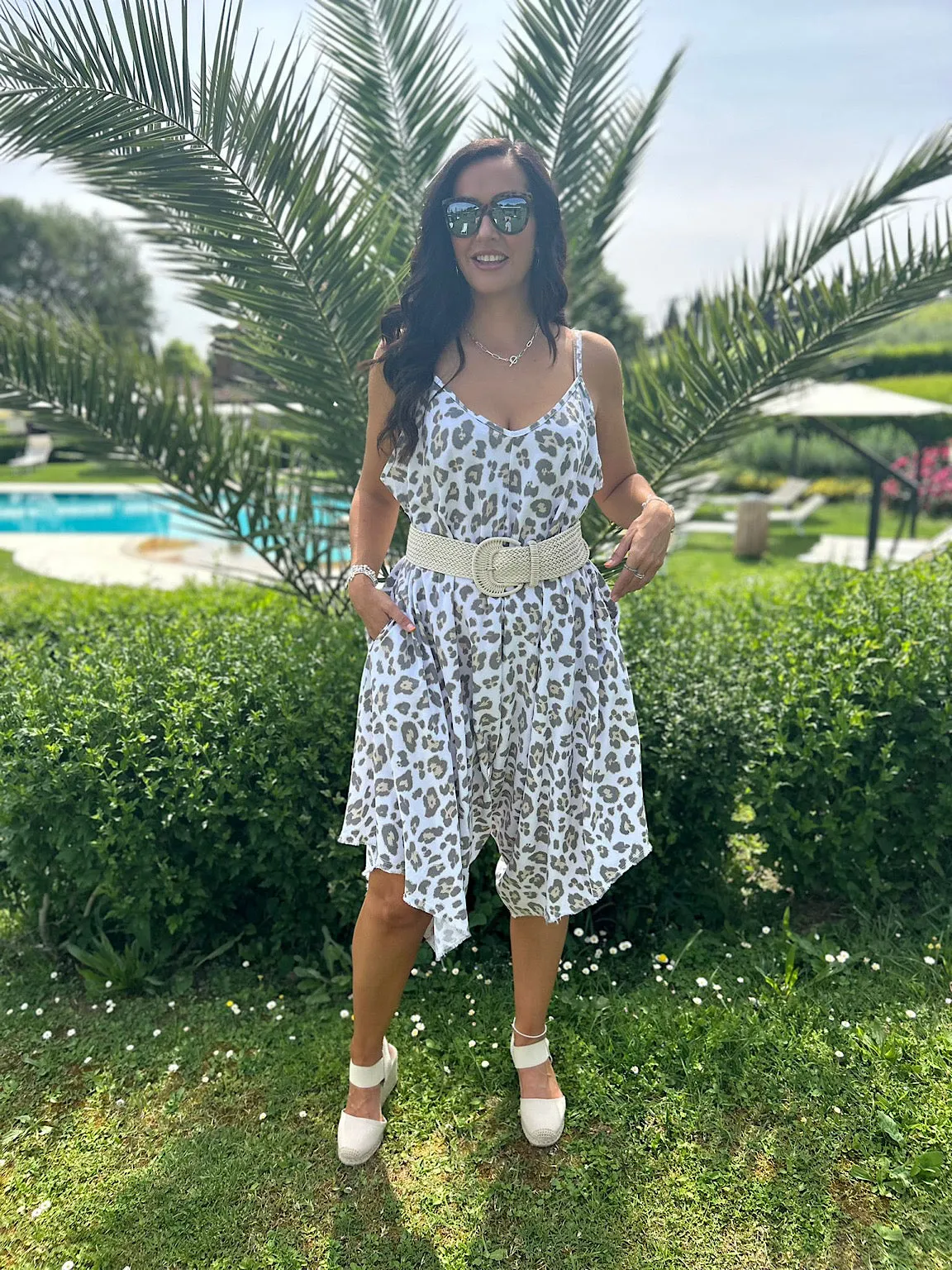 White Leopard Jumpsuit Melanie