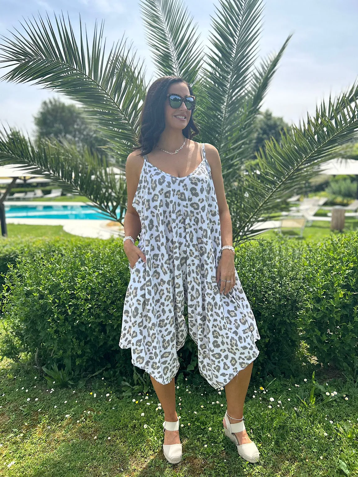 White Leopard Jumpsuit Melanie