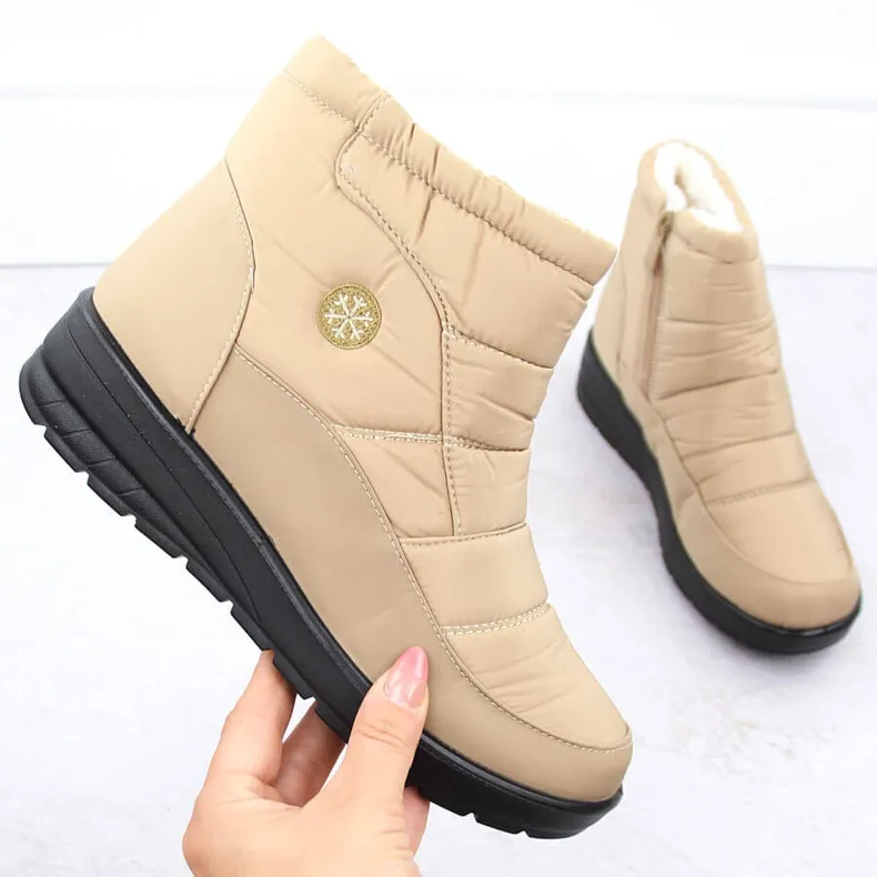 Women's beige wedge snow boots News 5029