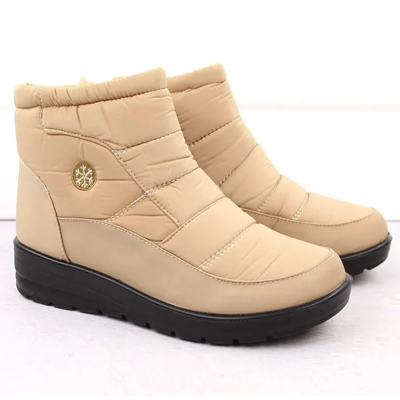 Women's beige wedge snow boots News 5029