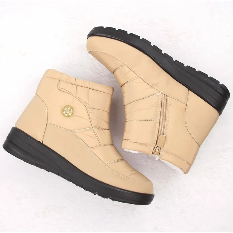 Women's beige wedge snow boots News 5029