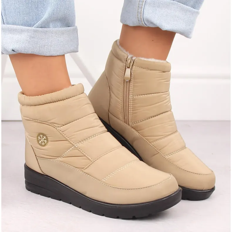 Women's beige wedge snow boots News 5029