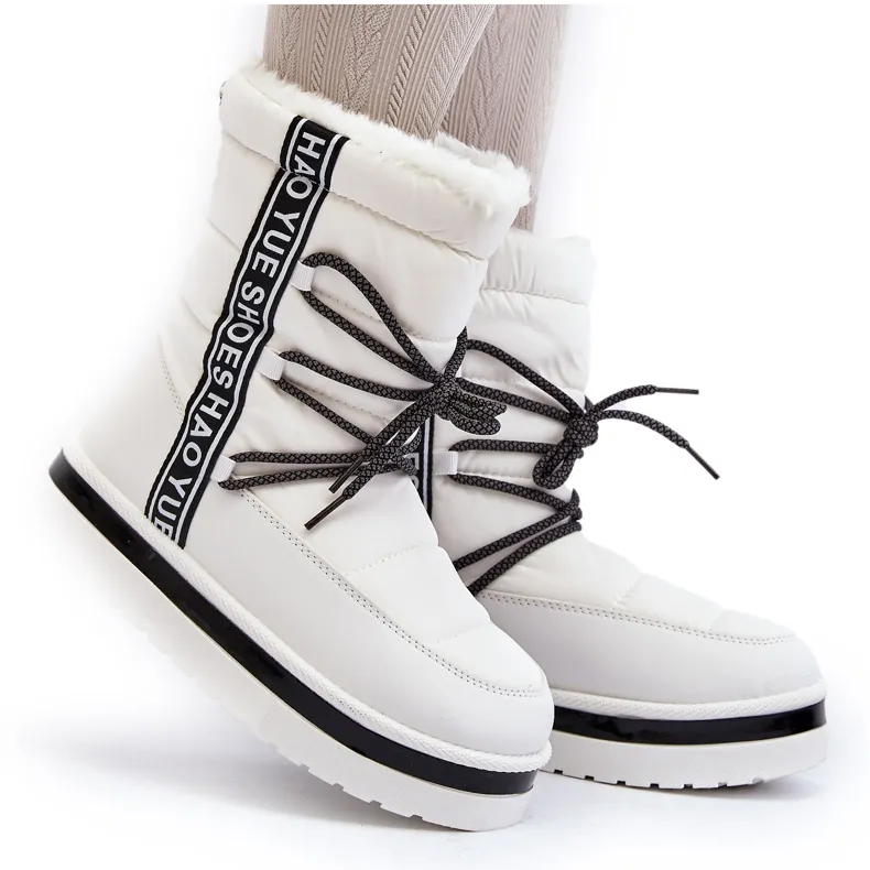 Women's Snow Boots With Lacing White Lilara