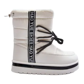 Women's Snow Boots With Lacing White Lilara