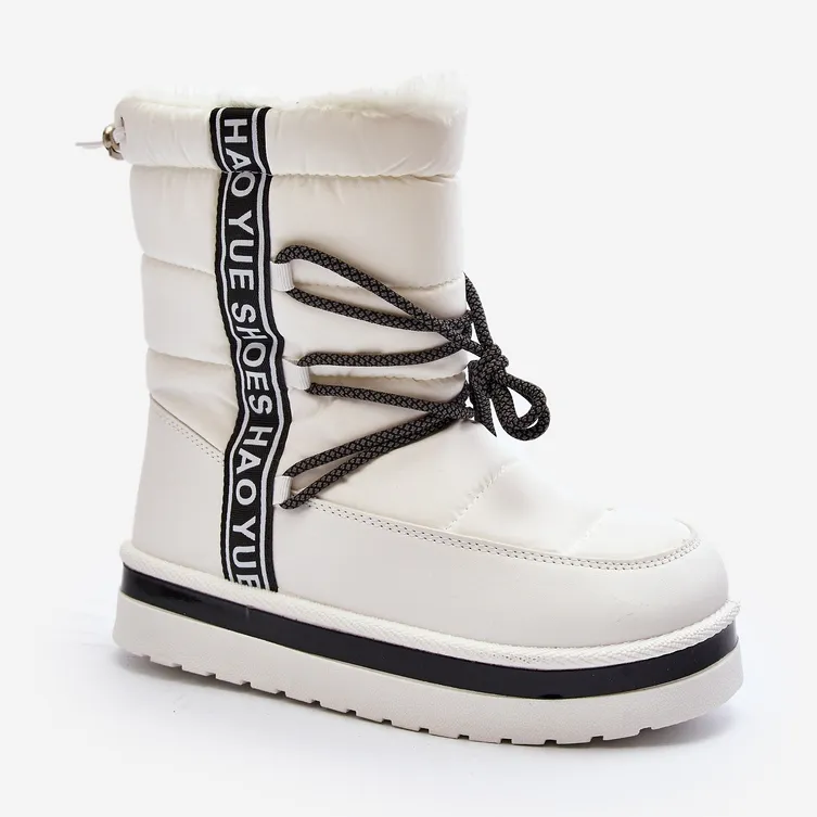 Women's Snow Boots With Lacing White Lilara