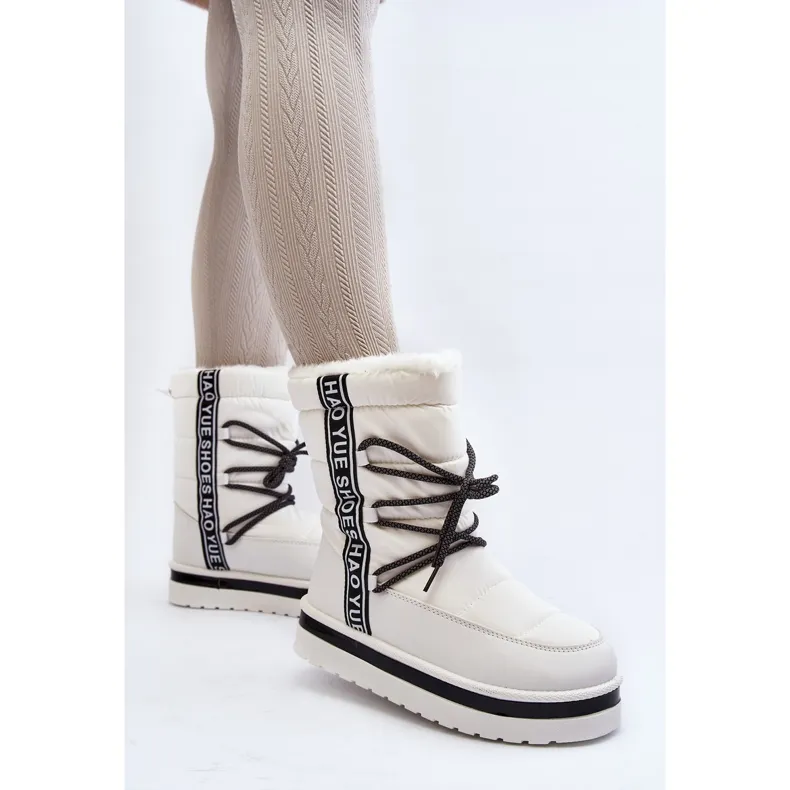 Women's Snow Boots With Lacing White Lilara