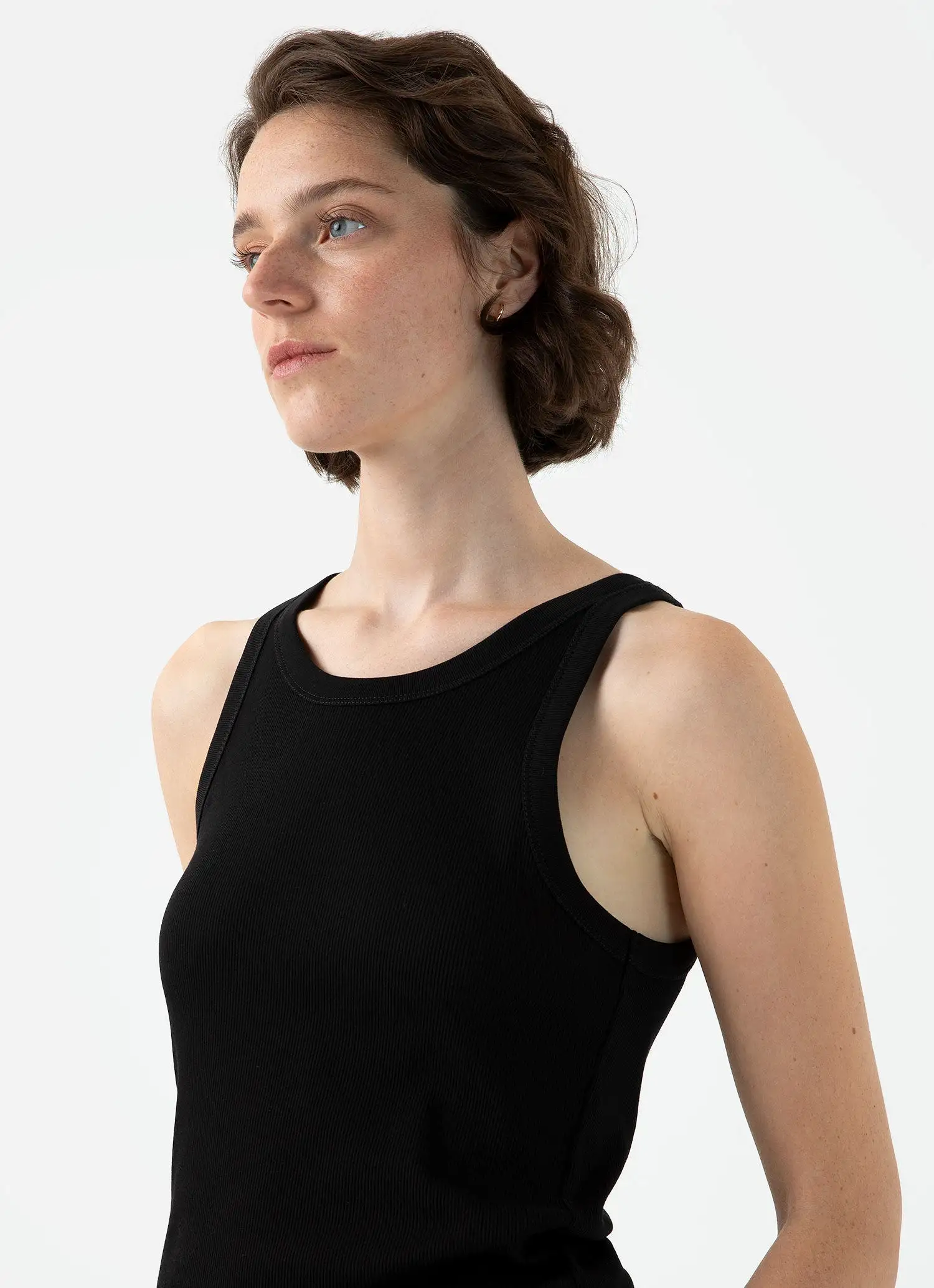 Women's Ribbed Tank Top in Black