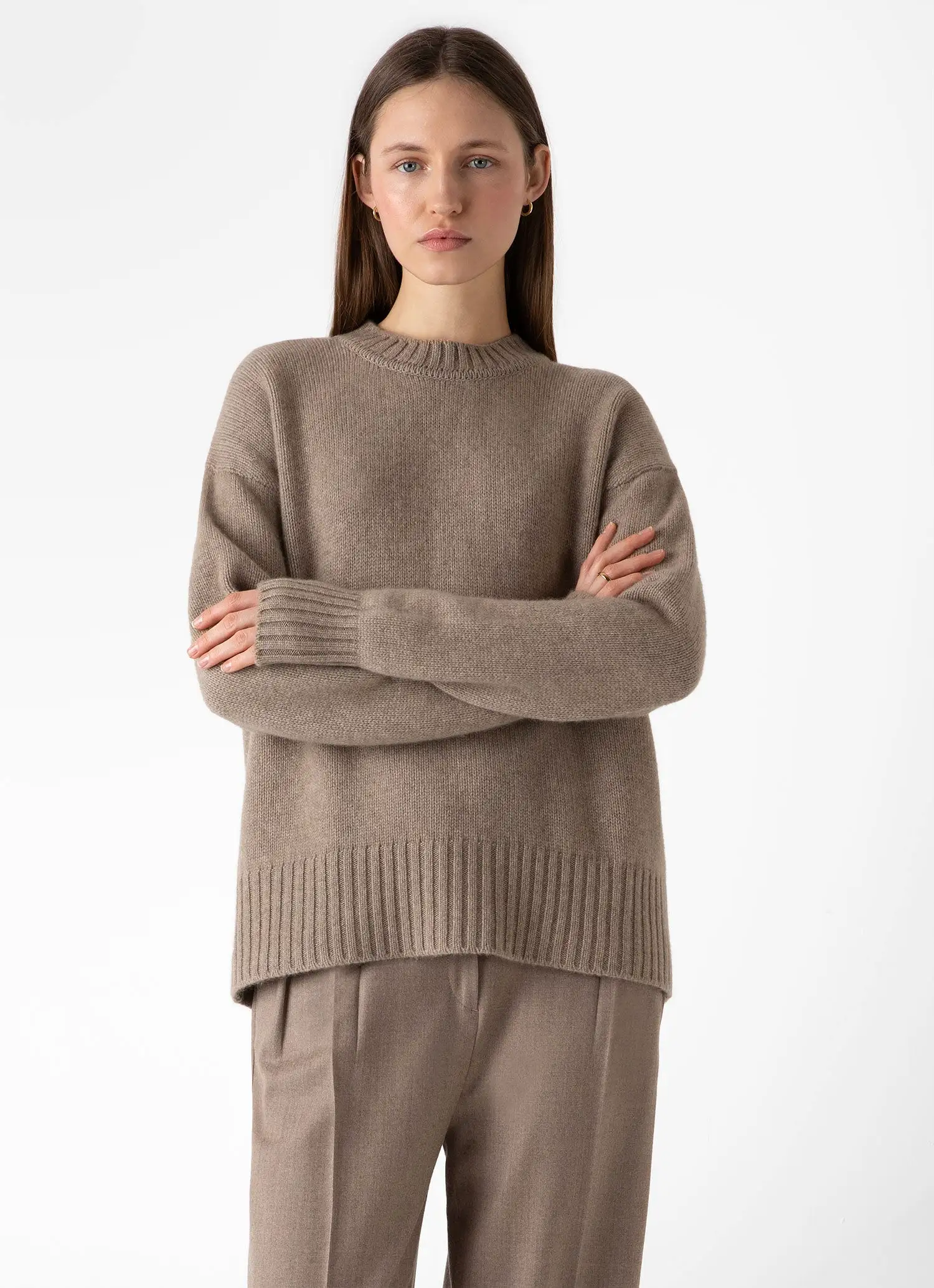 Women's Roxburgh Cashmere Jumper in Natural Brown