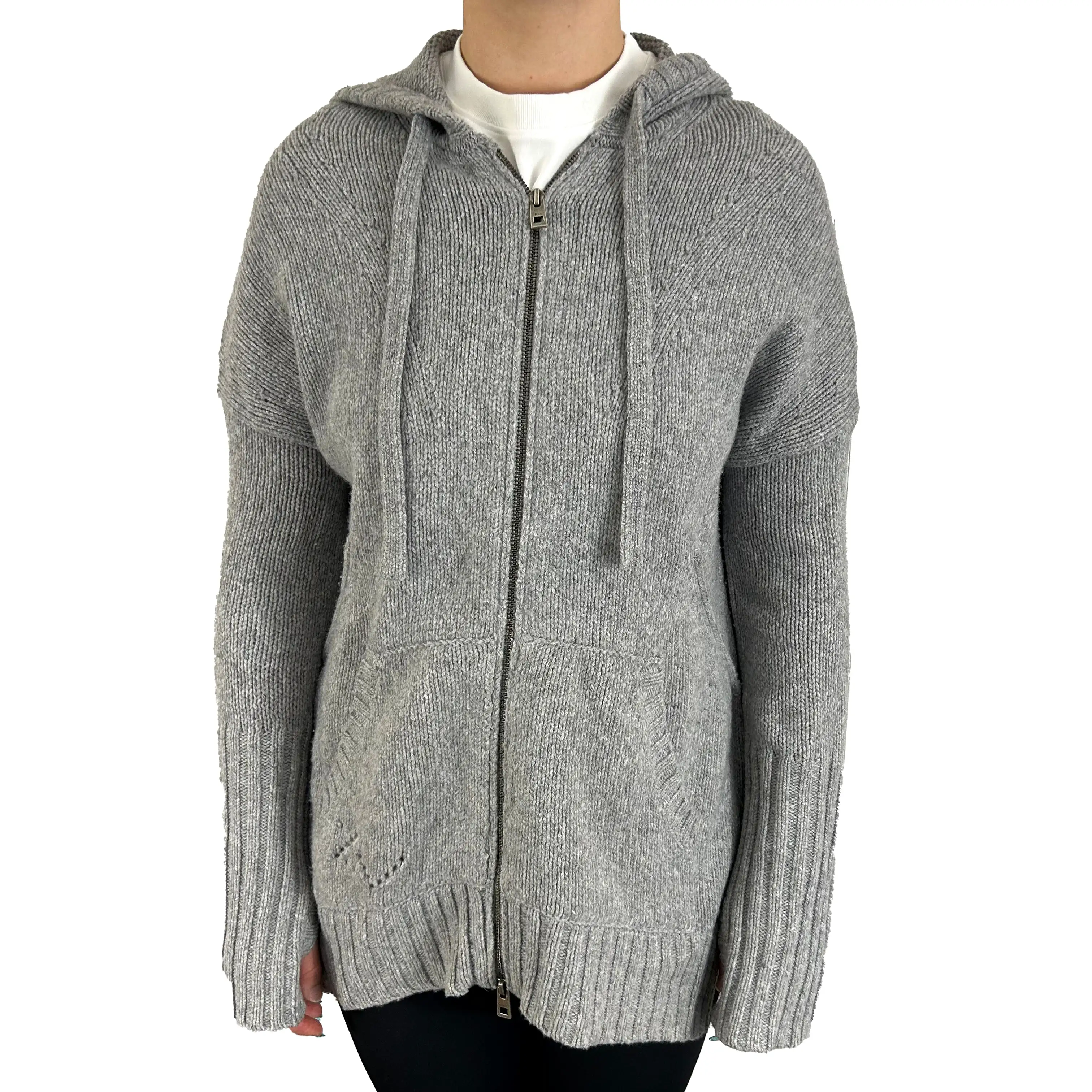 Zadig & Voltaire 380 Grey Wool & Alpaca Knit Salma Cardigan XS/S/M/L