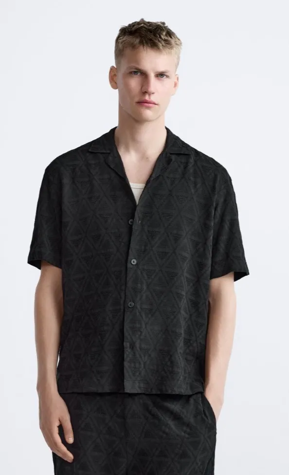 ZARA  |PRINTED STRETCHY SHIRT